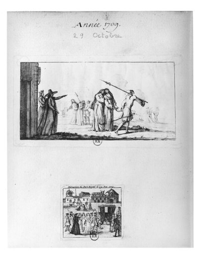 Zerstörung von Port-Royal des Champs und Verhaftung der Nonnen am 29. Oktober 1709 von French School